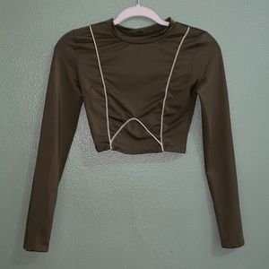 olive green long sleeve green top